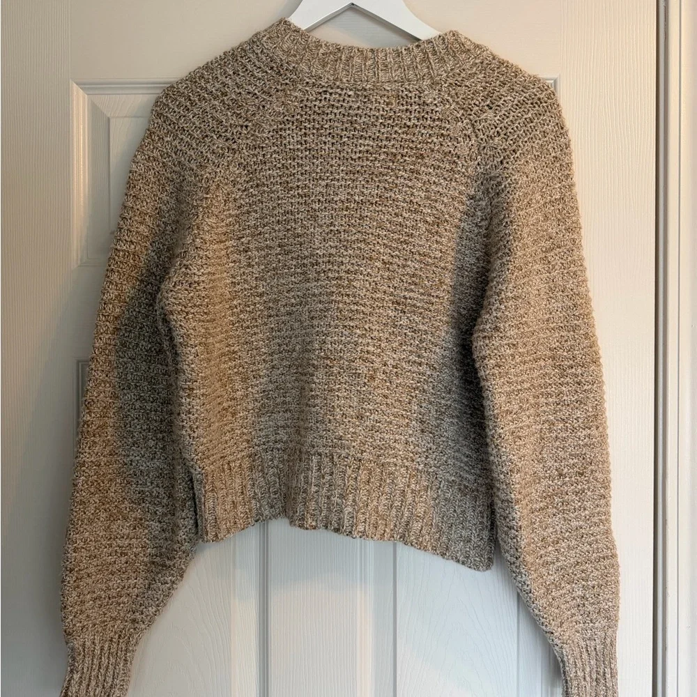 Universal Thread Chunky Knit Cardigan in Tan Women’s Small Spring Button up crop - Picture 7 of 9